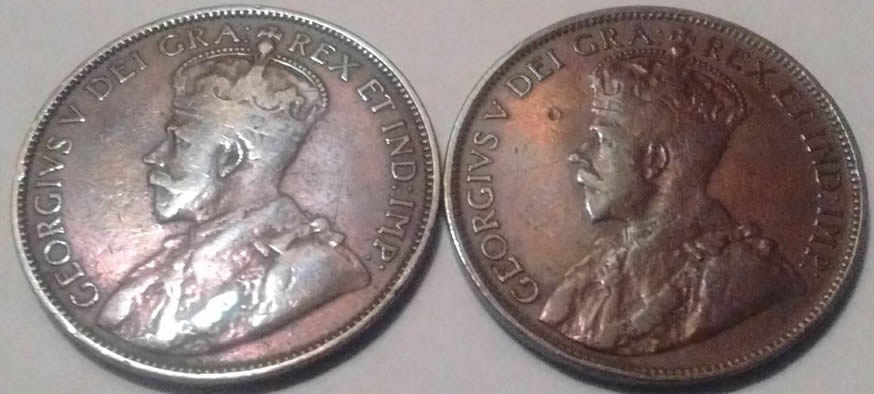 1917-NFLD-Large-One-Cent-X2-Grades-Pls